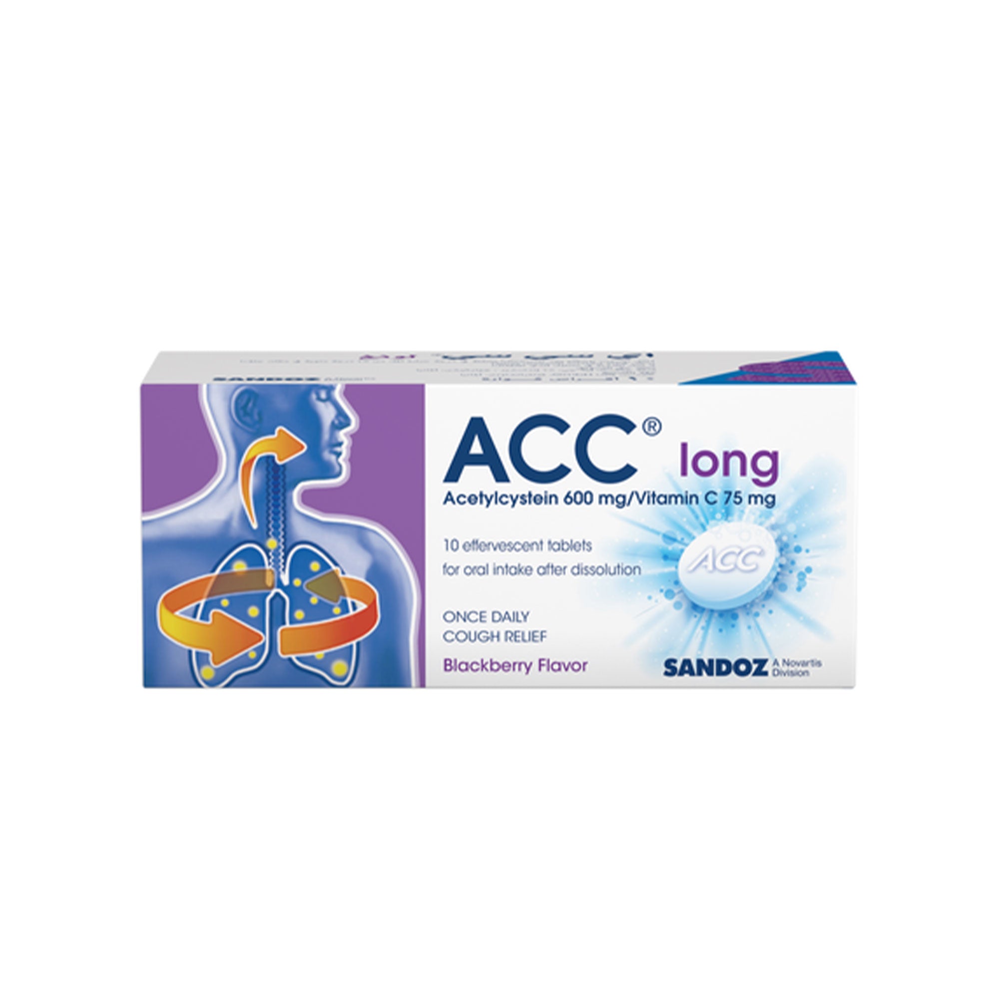 Acc 2000 ACC Long 600 MG - 10 Effervescent Tablets | Kuwait - Trust Pharmacy