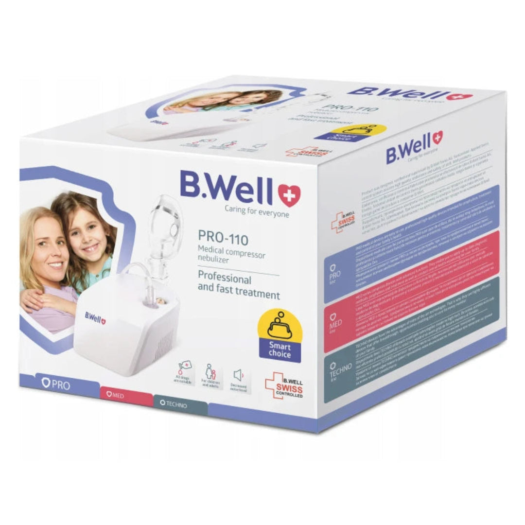 B.Well PRO-110 Medical Compressor Nebulizer – 1 Device