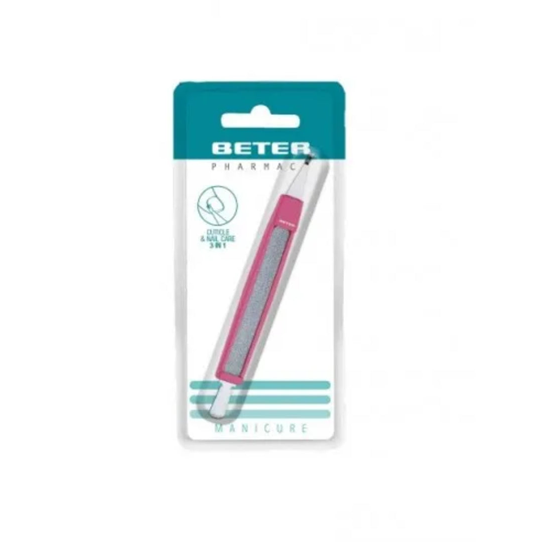 BETER Triple Use Cuticle Cutter With Pusher And File