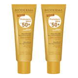 Two tubes of Bioderma Photoderm Max SPF 50+ sun cream on a white background