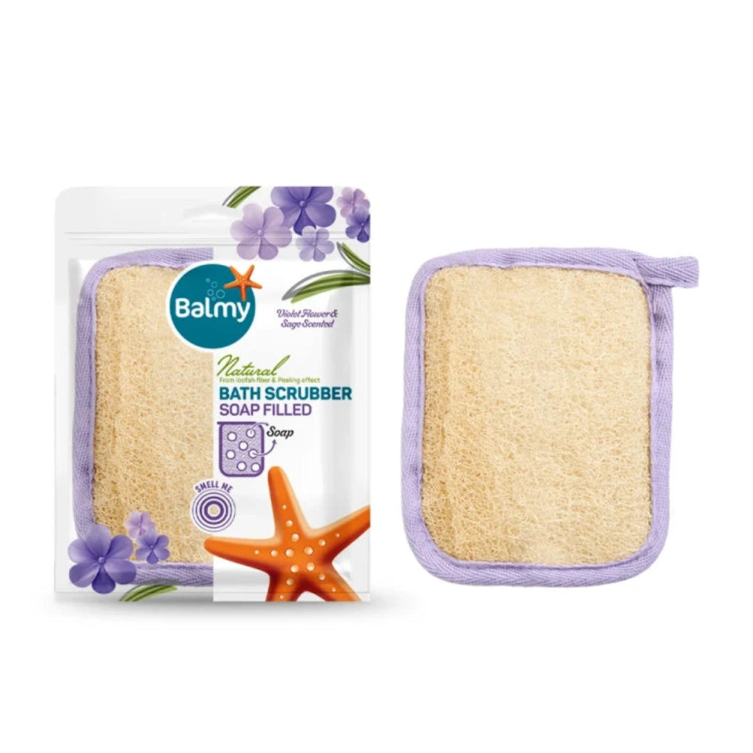 Balmy Natural Soap Filled Bath Scrubber