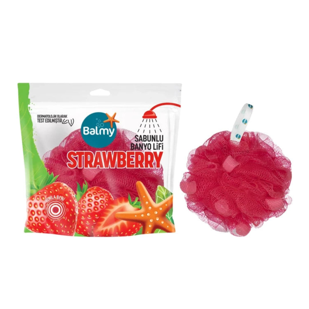 Balmy Strawberry Bath Pouf