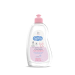 Bottle of bubble bottle toy and dish wash with pink cap on a white background