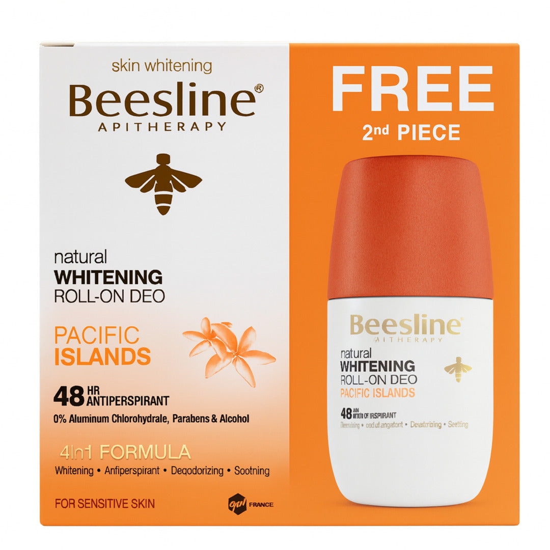 Beesline Whitening RollOn Deodorant Pacific Island 50Ml Promo Pack (1+1)