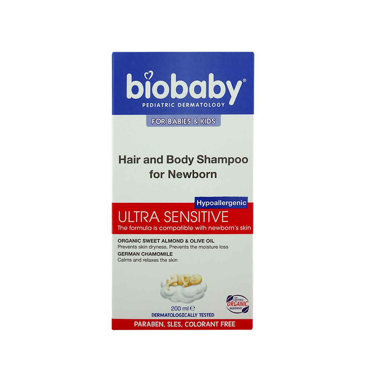 Biobaby Hair & Body Shampoo for Newborn Hypoallergenic 200ML