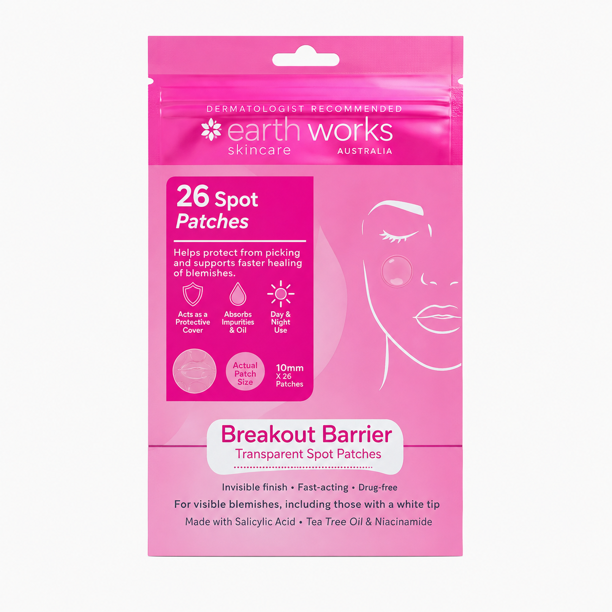 Brushworks Breakout Barrier Hydrocolloid Spot Patches - 26 Pcs