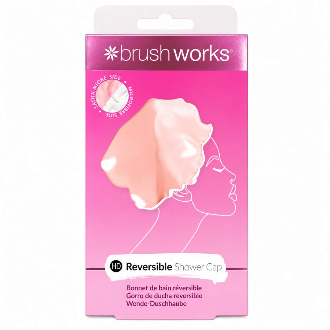 Brushworks Reversible Shower Cap Heart Pattern