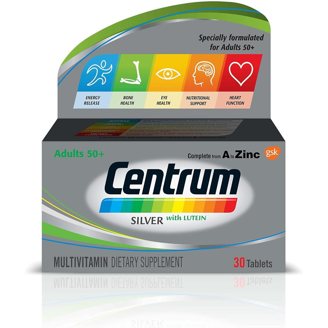 Centrum Silver With Lutein Complete A To Zinc 30 Tablets