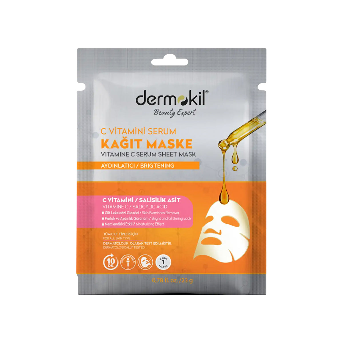 DERMOKIL Brightening Vitamin C Serum Sheet Mask 23g
