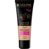 EVELINE Selfie Time 2 in 1 Foundation and Concealer 03 Vanilla - 30ml