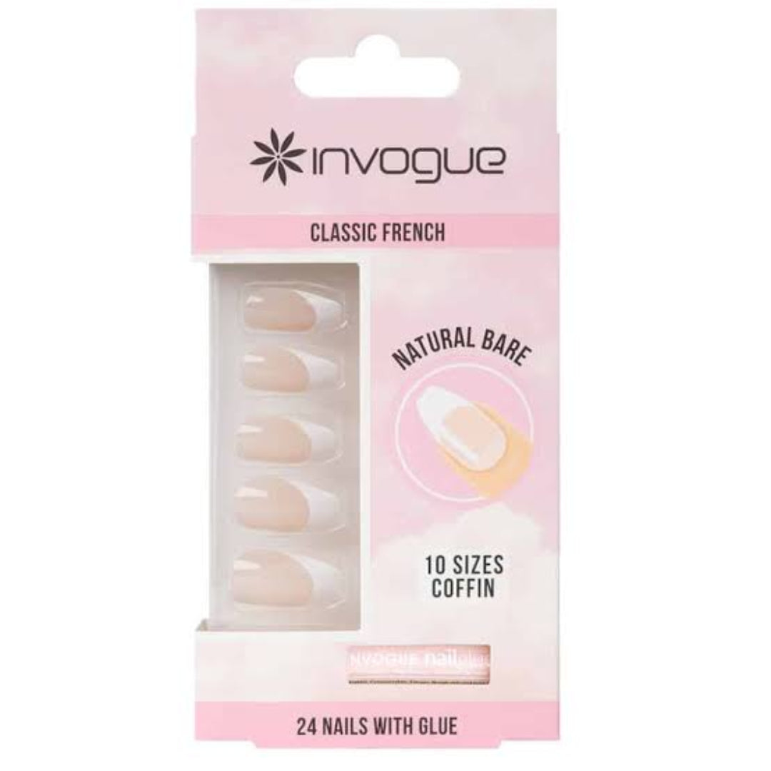INVOGUE French Pink Coffin Nails