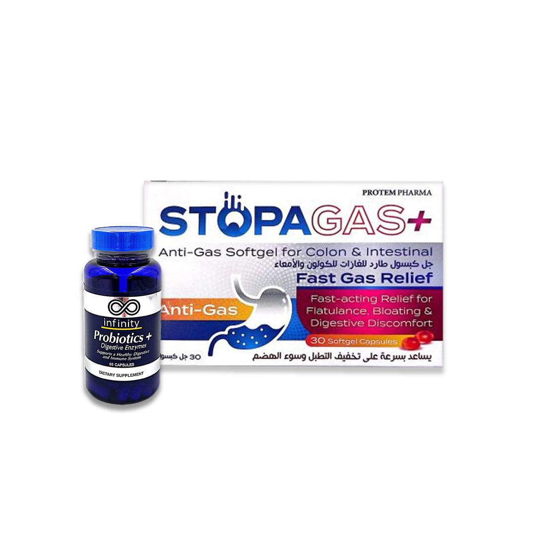 Infinity Probiotics+ & STOPAGAS+ 30 Capsules | Kuwait - Trust Pharmacy