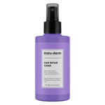 Purple bottle of maru-derm Hair Repair Toner on a white background
