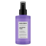 Purple bottle of maru-derm Hair Repair Toner on a white background