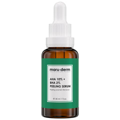 Brown serum bottle with green label on a white background