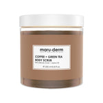 Jar of maru-derm Coffee + Green Tea Body Scrub on a white background