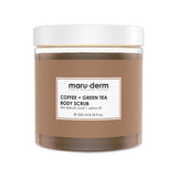 Jar of maru-derm Coffee + Green Tea Body Scrub on a white background