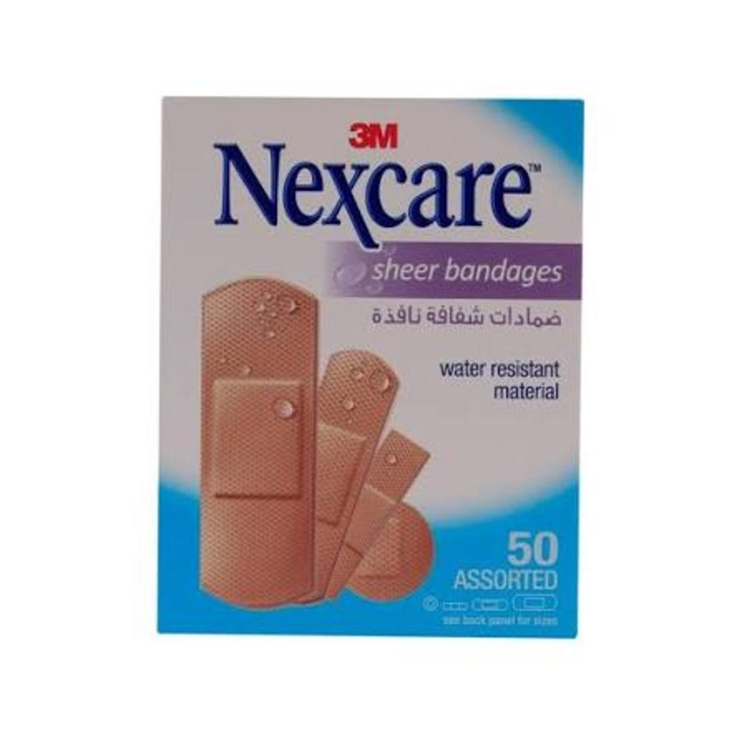 Nexcare Sheer Bandages - 50 Pcs Assorted