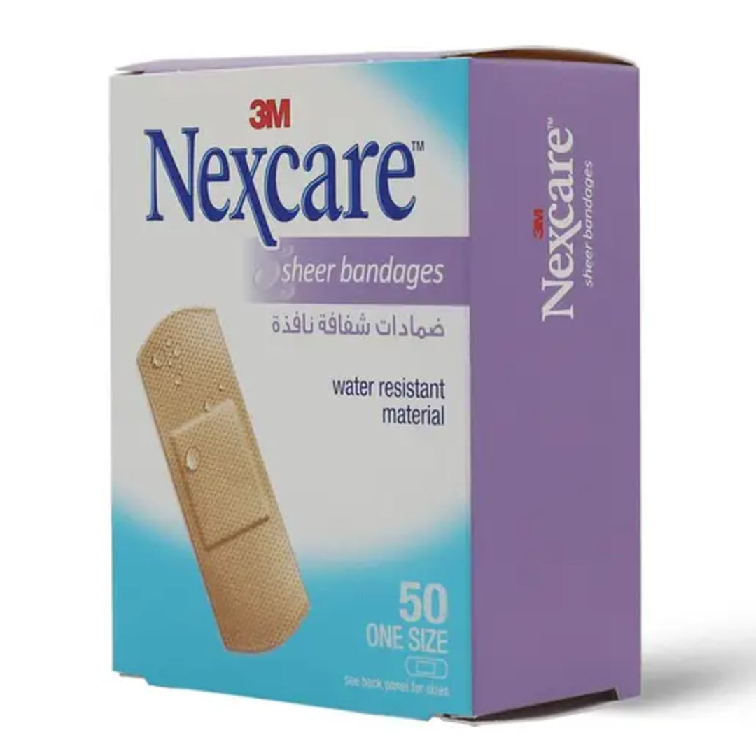 Nexcare Sheer Bandages - 50 Pcs One Size