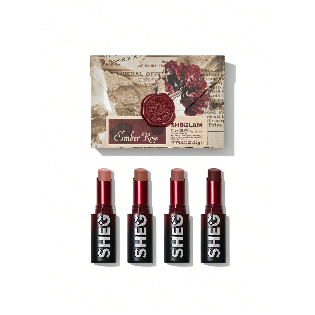 SHEGLAM Dynamatte Boom Lasting Matte Lipstick Ember Rose Set