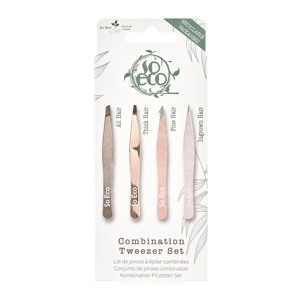 SoEco Rose Gold Tweezer-Set (4-Pieces)