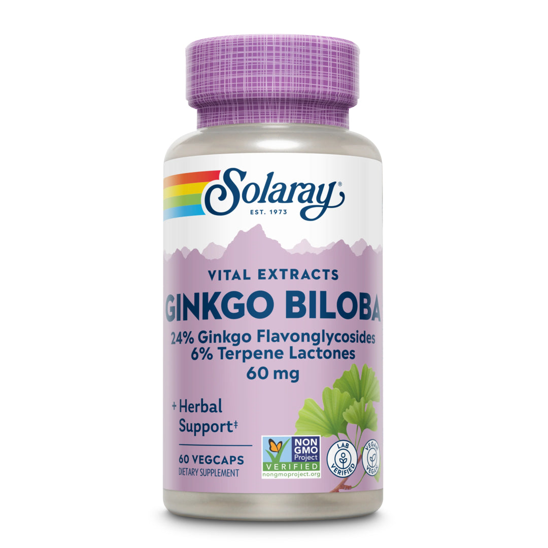 Solaray Ginkgo Biloba Leaf Extract 60 mg 60 Capsules