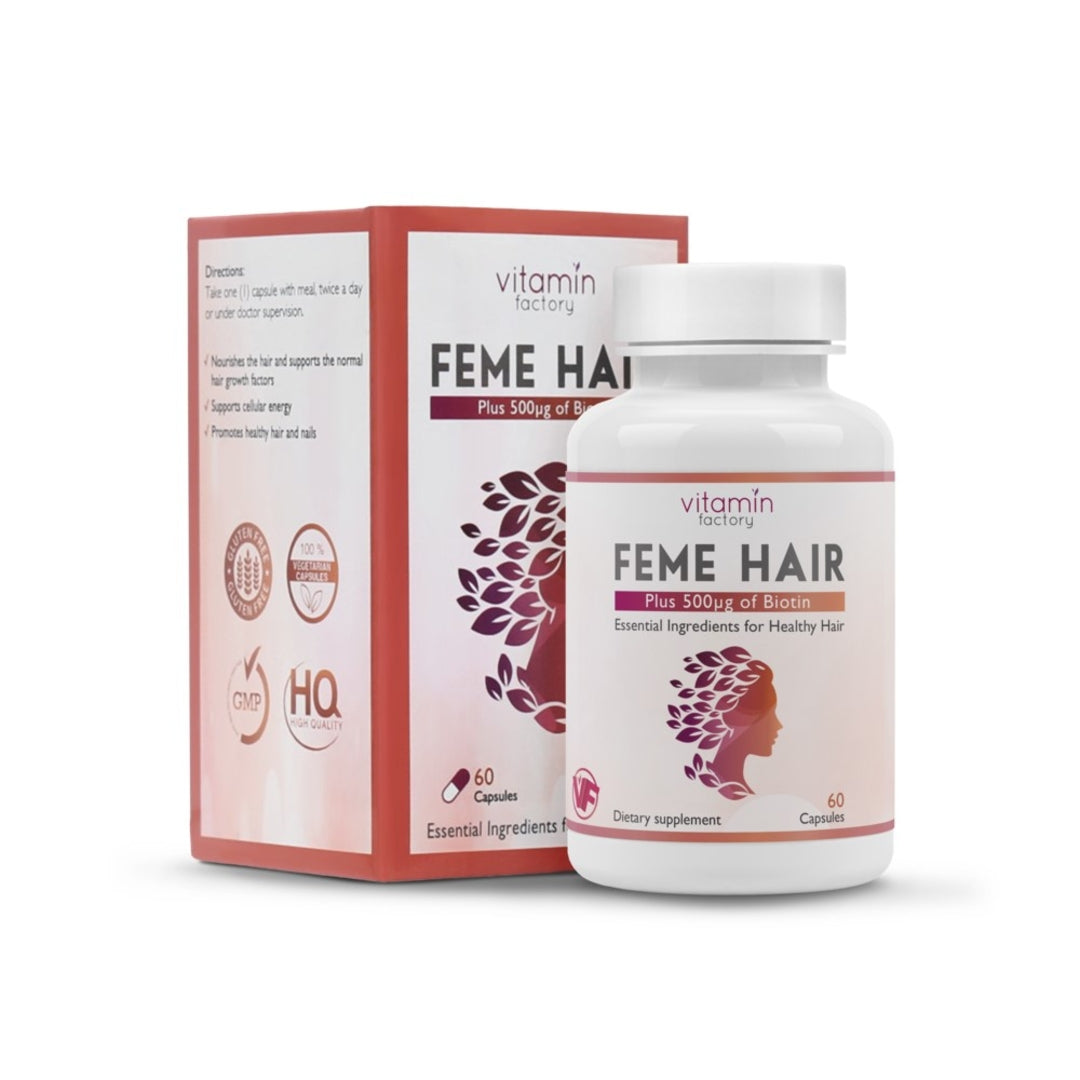 Vitamin Factory Feme Hair 500mcg Biotin Supplement 60Capsules