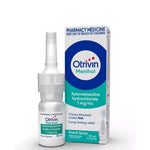 Otrivin Menthol nasal spray bottle and packaging on a white background