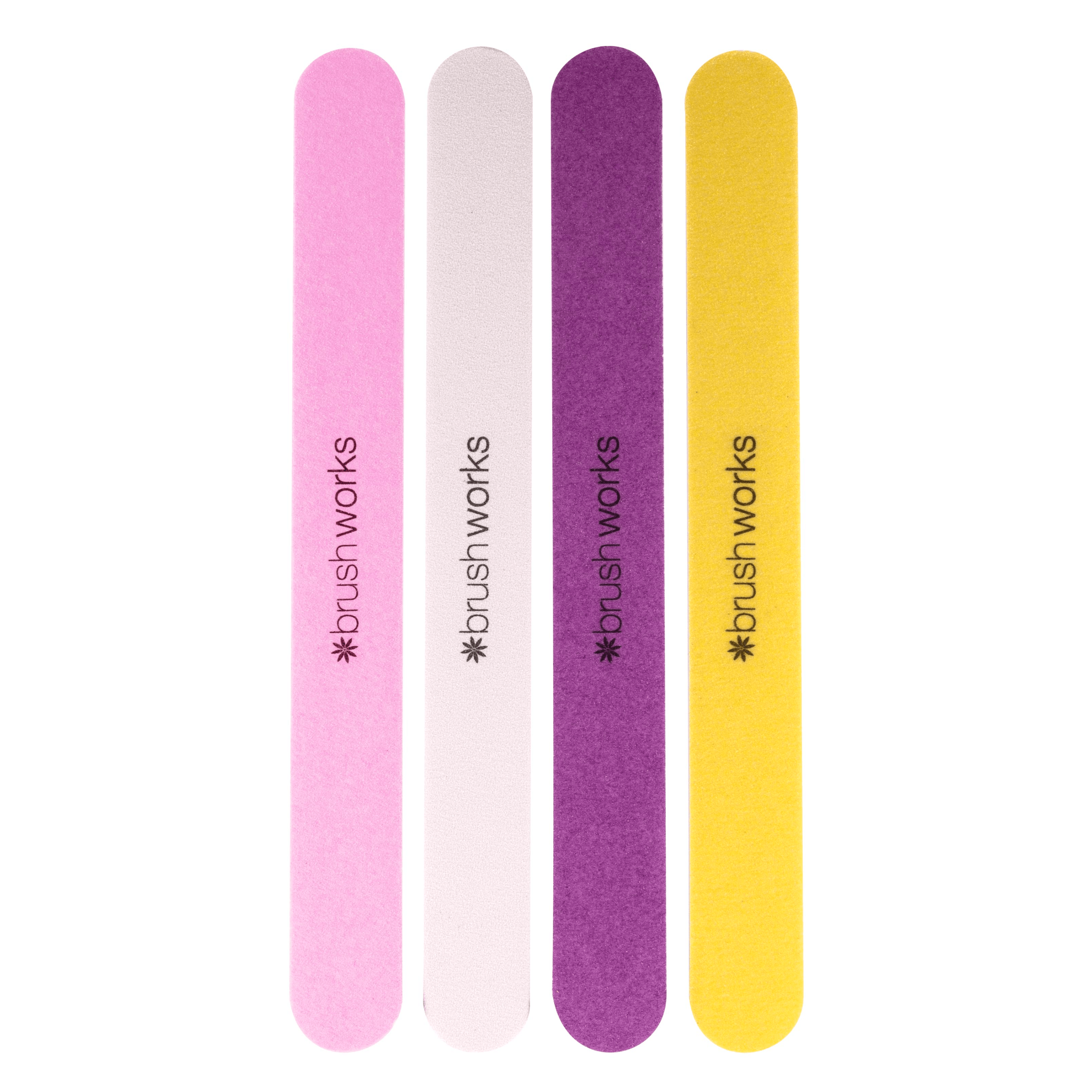 Brushworks Coloured Nail Files – Pack of 4
